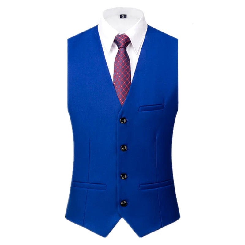 Asian Size Men's Sleeveless Vest, Single-breasted V-neck Vests Jacket, 26 Colors Can Choose From Waistcoat.
