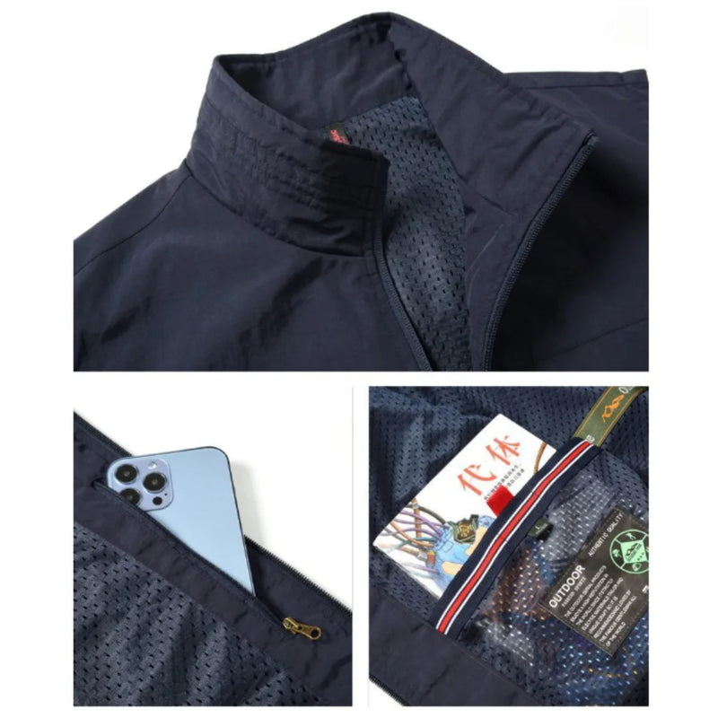 Men's Casual Multi-Pocket Jacket Summer Breathable Net Fishing and Photography Outerwear Business Advertising Vest