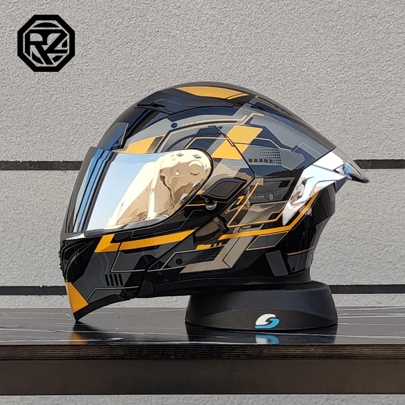 ORZ Motorcycle Helmet High Quality Dual Lens Modular Flipped Helmet Full Face Neutral Motorcycle Travel Helmet Off Road Helmet
