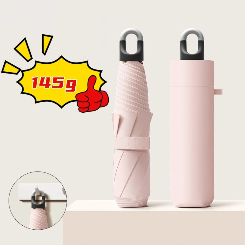 ឆ័ត្រការពារកម្តៅថ្ងៃកៅស៊ូខ្មៅ ទម្ងន់ស្រាល តូច ងាយស្រួលយកតាមខ្លួន ការពារកាំរស្មីយូវី ការពារភ្លៀង និងកម្តៅថ្ងៃ ប្រើបានពីរយ៉ាង