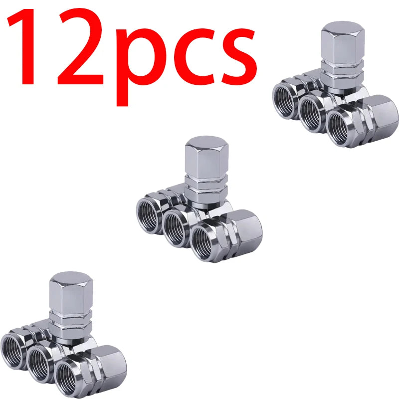 SEAMETAL 4/12Pcs Tire Valve Stem Caps Aluminum Alloy Nipple Wheel Caps for Car Motorcycle Bicycle Decorative Tires Accessories
