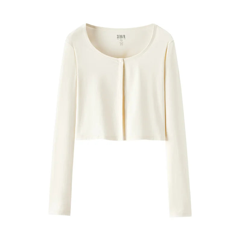 Semir Jacket Women Sun Protection Cropped Round Neck Shoulder Fit 2025 New Summer Cool Feeling Moisture Wicking Cardigan Outdoor