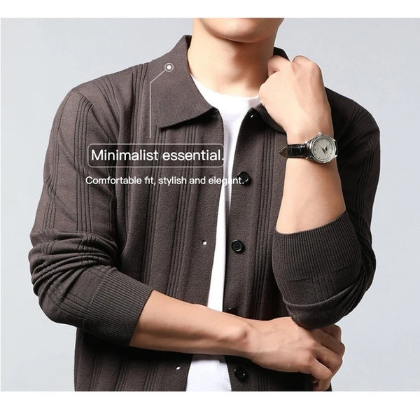 Men's Lightweight Knitted Cardigan – Breathable Business Casual Open Front Sweater, Soft Everyday Essential