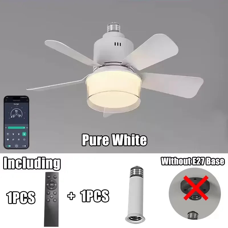 LED Indoor Modern Ceiling Fan whit Light APP Remote Control Dimming Wind Speed 4-speed Bedroom Living Room Dining Room