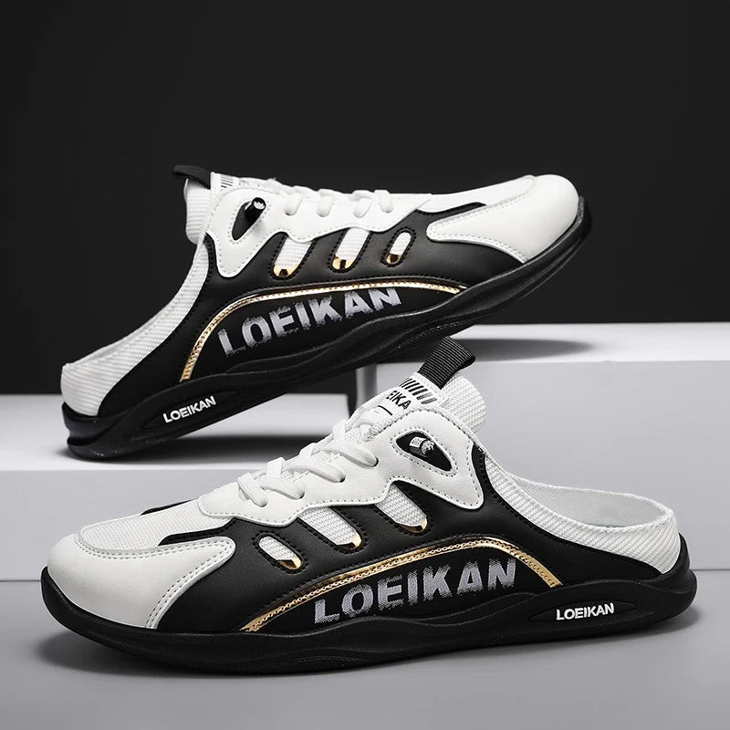 Men's plus size casual mesh slippers summer breathable non-slip walking shoes fashion Baotou comfortable outdoor sports sandals