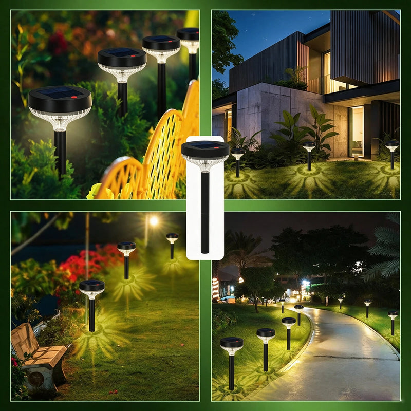 ចង្កៀងសួនច្បារ ភ្លើងសូឡាក្រៅផ្ទះ ដើរដោយថាមពលព្រះអាទិត្យ ភ្លើង LED ផ្លូវទេសភាពការពារទឹកសម្រាប់ទីធ្លាខាងក្រោយផ្ទះ តុបតែងលម្អរានហាល