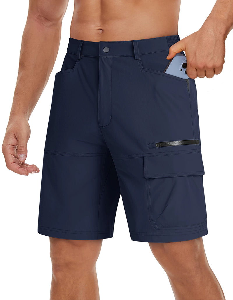 TACVASEN Summer Quick Drying Nylon Work Shorts Mens Casual Hiking Cargo Shorts Lightweight Outdoor Fishing Short Pants