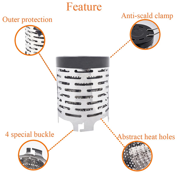 Foldable Mini Square Stove Portable  Heater  Cover Camping Cooking Utensil Ultra-Light Travel Cookware For Hiking Fishing