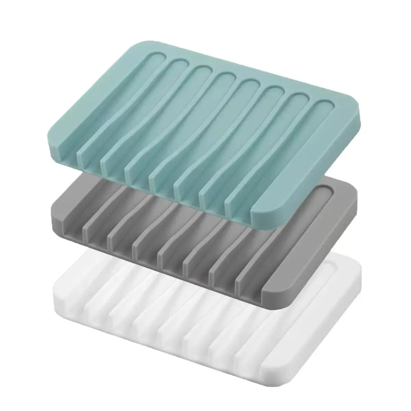 Creative Silicone Soap Box for Bathroom And Kitchen with Self-Draining Design No Water Accumulation