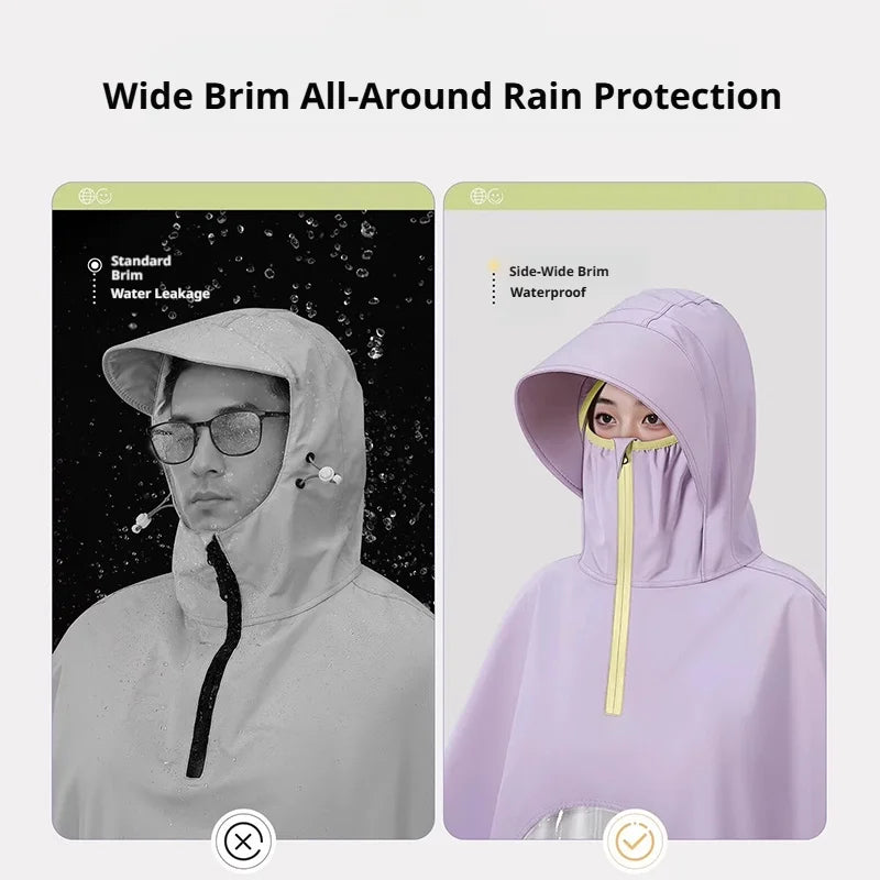 SEAMETAL Universal Thickened Raincoat Upgrade Full Coverage High Neck Rain Cover Waterproof Rainwear for Outdoor Motorcycle Part