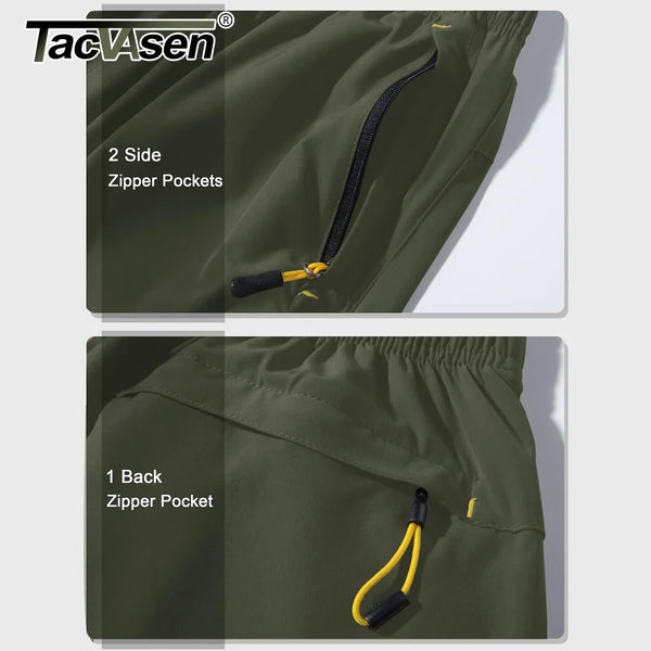 TACVASEN Quick Dry Athletic Shorts with Zipper Pockets Men's Summer Running Shorts Gym Training Workout Fitness Hiking Shorts