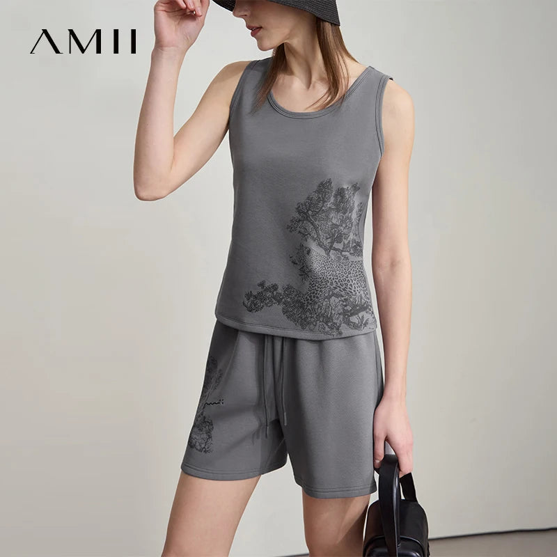 អាវក្រៅ AMII រដូវក្តៅសម្រាប់នារី កមូល ដៃខ្លី ស្ទីលកីឡា អាវនារីទាន់សម័យថ្មីសម្រាប់ការិយាល័យ 12522005