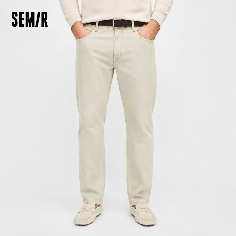 Semir Men Jeans Washed 2026 Retro Loose Fit Straight Cotton Urban Casual Everyday Style Soft Comfortable Daily Wear Trendy