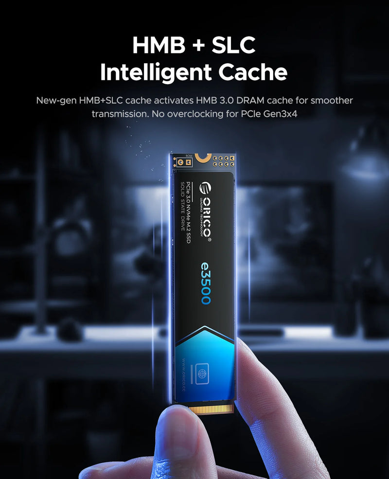ORICO M.2 NVMe SSD 1TB PCIe3.0 3500MB/s 2280 PCIe Gen3x4 NVMe Internal Solid State Drive for Laptop/Desktop 3D NAND 5 Yeas