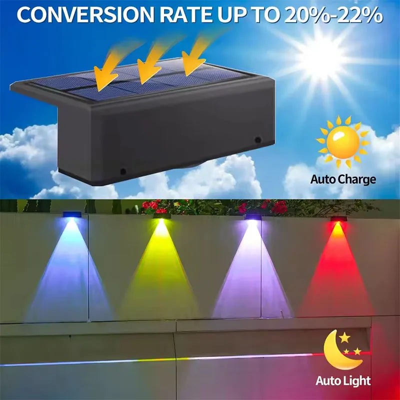 Solar Wall Lamp Outdoor Waterproof Solar Powered Light Home Garden Courtyard Yard Lighting Decoration Outside Sunlights