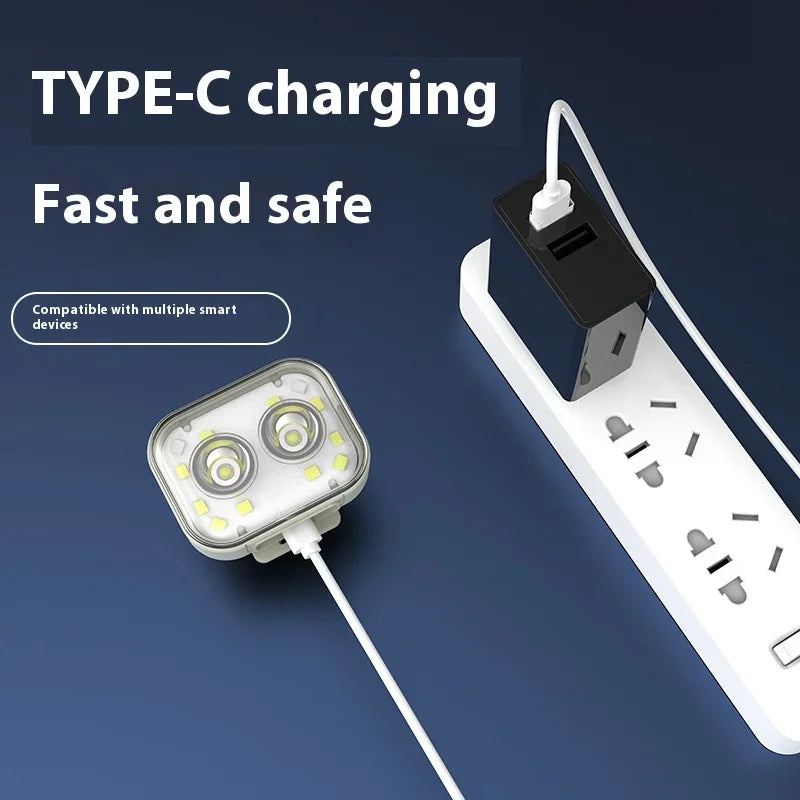 ភ្លើងមុខ LED ដ៏មានអានុភាព ចង្កៀងមុខ COB ពិលភ្លើងពិលសម្រាប់បោះតង់ នេសាទ