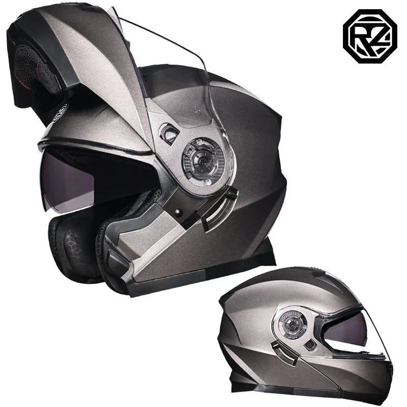 ORZ DOT Approved Full Face Helmets Crash Motorbike Protective Gear Men Women Flip Up Helmet Motorcycle Double Sun Visor