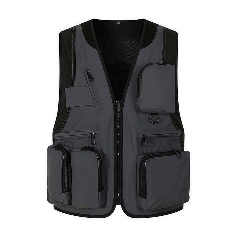 Men's Trendy Multi-Pocket Vest Functional Photographer Vest Work Clothes Korean-Style Trendy Workwear Custom Logo Printing