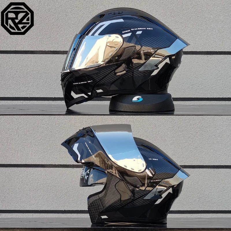 ORZ-991 Flip over Motorcycle Helmet Modular Full Face Motorcycle Helmet with Sunshade Mirror Dual Lens Motorcycle Equipment