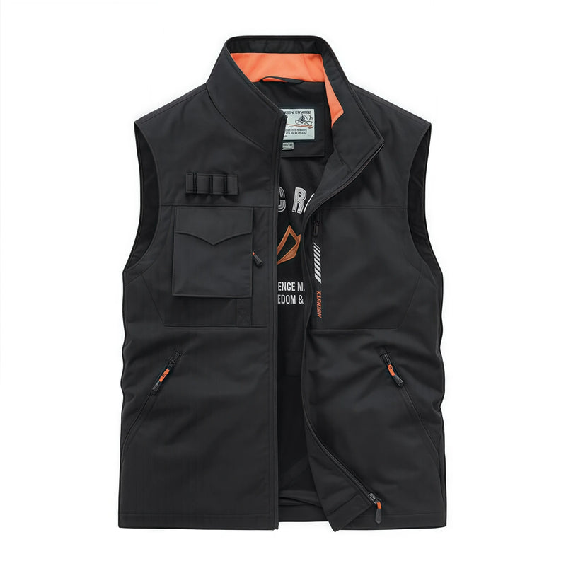 Men's thin multi-pocket Outdoor quick-drying vest  large-sized fishing suit casual work vest photography work jacket