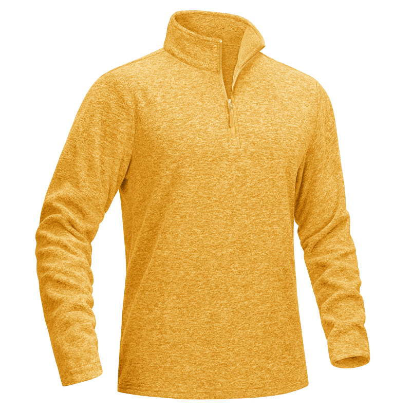 TACVASEN Men's Quarter Zip Up Fleece Pullover Warm Windproof Sweaters High Stand Collar Polyester Sweatshirts Fit Hike And Golf