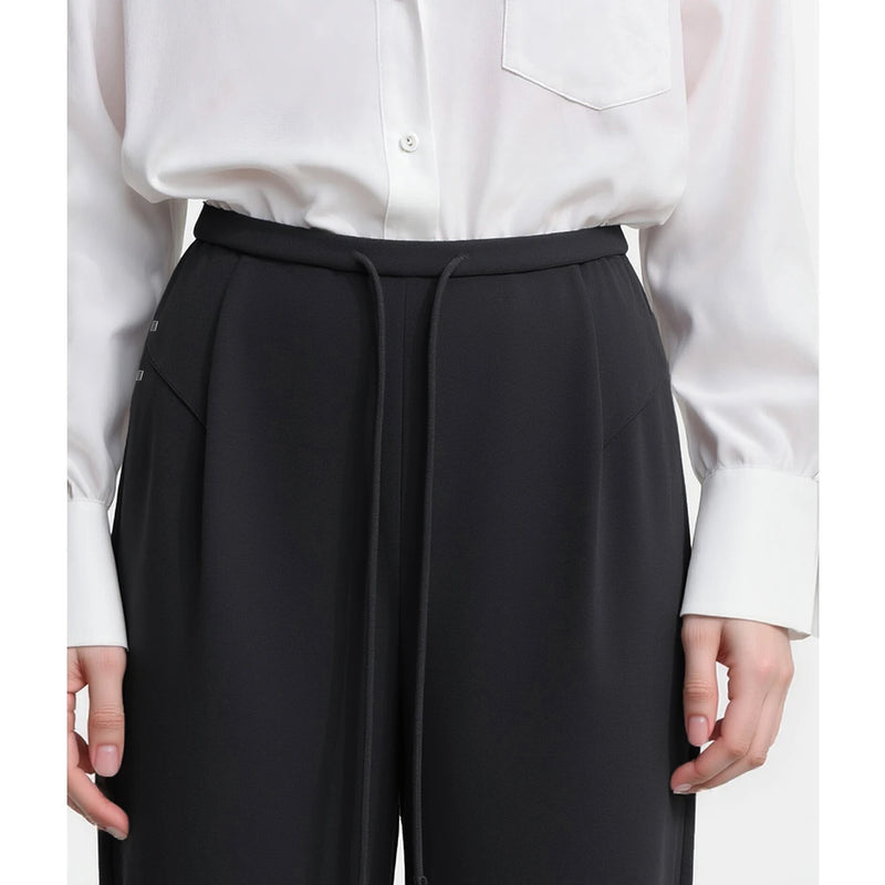 Amii Women Wide Leg Pants Ankle Length Office Autumn Casual Loose Trouser Versatile Essential Woman Bottoms Clothing 12623017