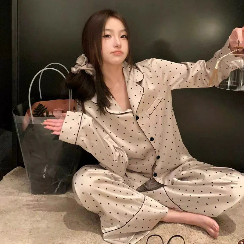 2 Piece Set Pijama Women's Pajamas Set Spring Autumn Long Sleeve Tops Trousers Sleepwear Women Night Clothes Pyjamas Lounge Wear