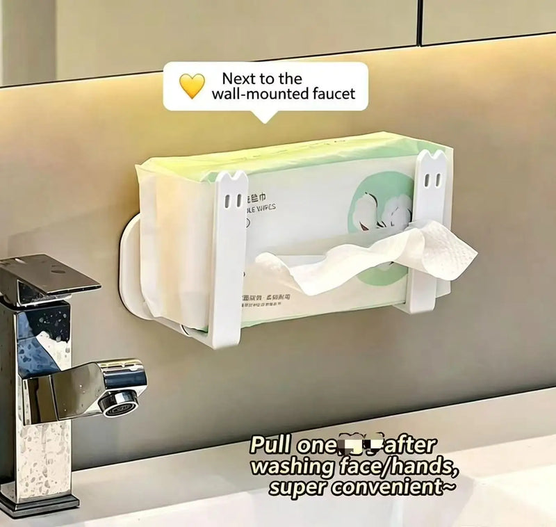 Wall-mounted No-Drill Toilet Paper, Tissue, and Paper Towel Holder for Home Bathrooms with Storage Rack for Rolls