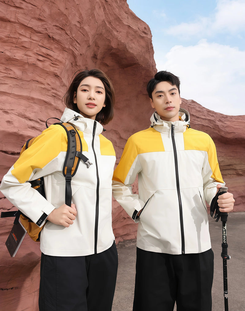 Thin couple's windbreaker jacket color-blocking outdoor work clothes breathable and waterproof mountaineering suit