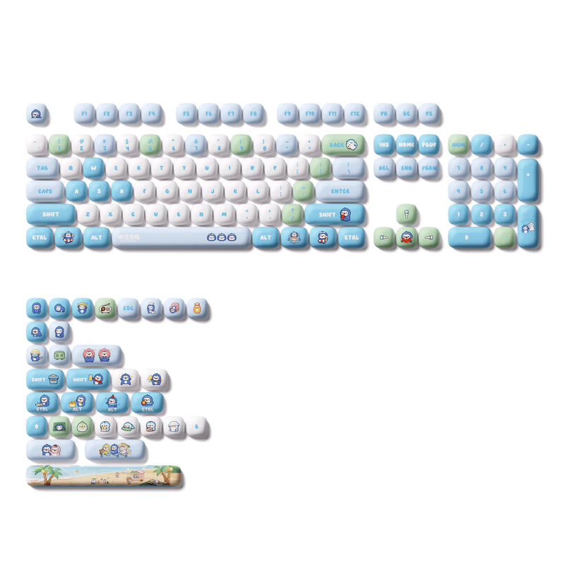 Akko 136 Keys Keycap Set Cute Animal Theme Keycaps PBT Dye-sublimation MOG Profile Keycaps Kawaii for Custom Mechanical Keyboard