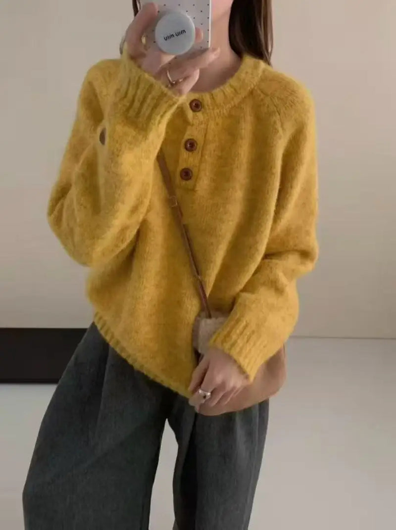 Korean Woman Clothes New Autumn Winter Knitwear Tops Long Sleeve Warm Pullover Blouse Spring Sweater For Women Knit Jumper