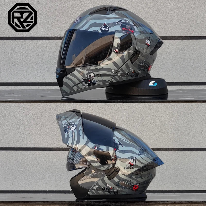 High Quality ORZ Motorcycle Full Face Helmet Four Seasons Motocross Racing Modular Flip Up Casco Moto Men Women Off Road Helmet