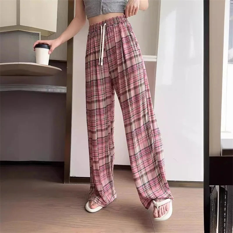 2026 New Casual High Waist Sleep Pants Women Striped Loose Ladies Pajama Pant Home Wear Trousers Pantalon Pijama Nightwear