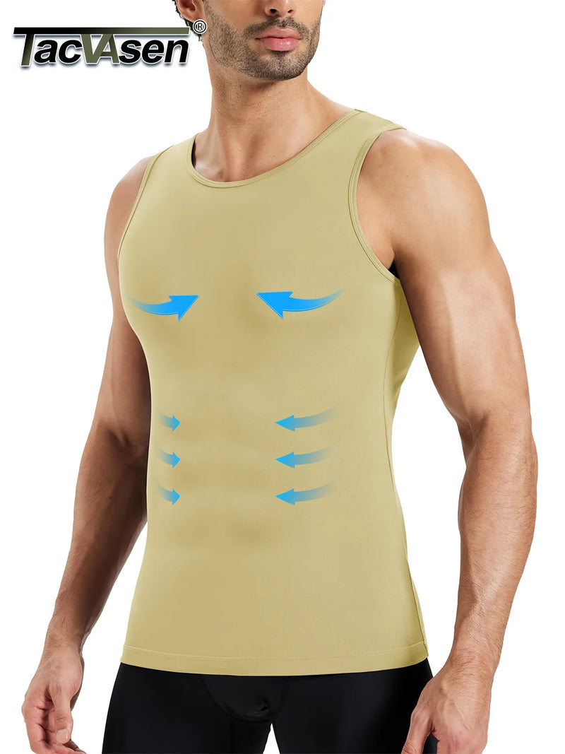 TACVASEN Mens Compression Summer Quick Dry Stretchy Tank Top Sleeveless Lightweight Slimming Breathable Workout Gym Muscle Shirt