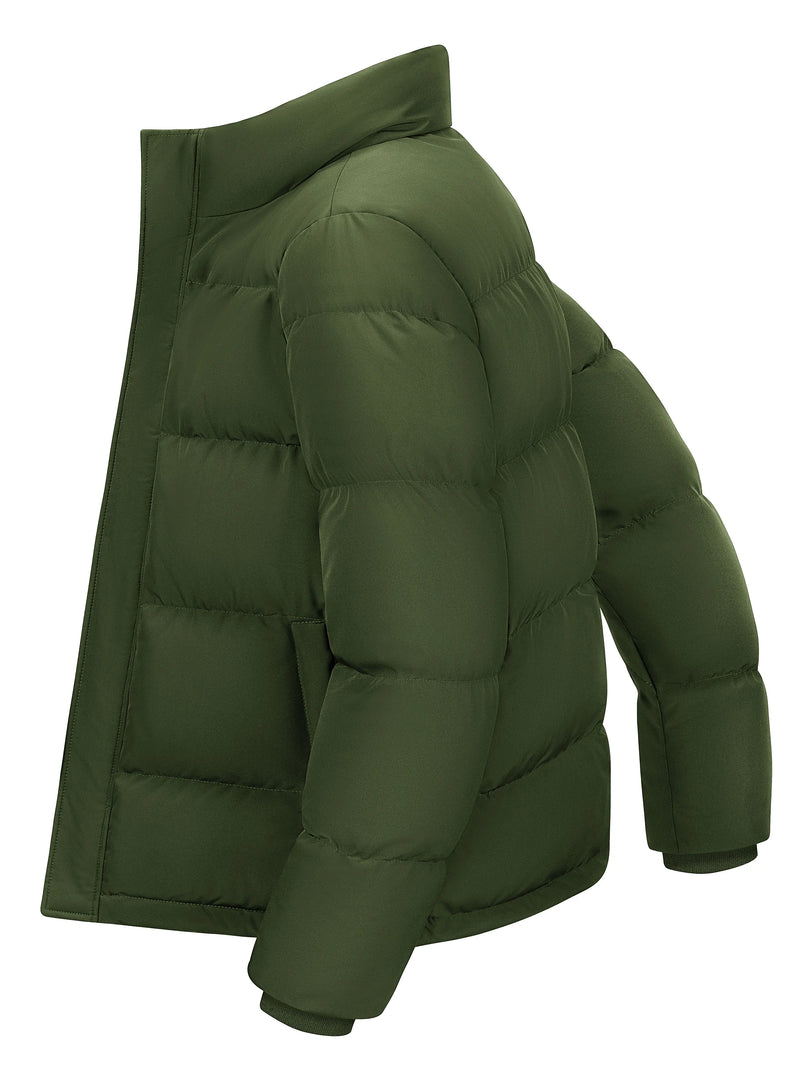 TACVASEN Winter Duck Down Jackets Mens Stand Collar Quilted Jackets Water Resistant Lightweight Puffer Jacket Windbreaker Coats