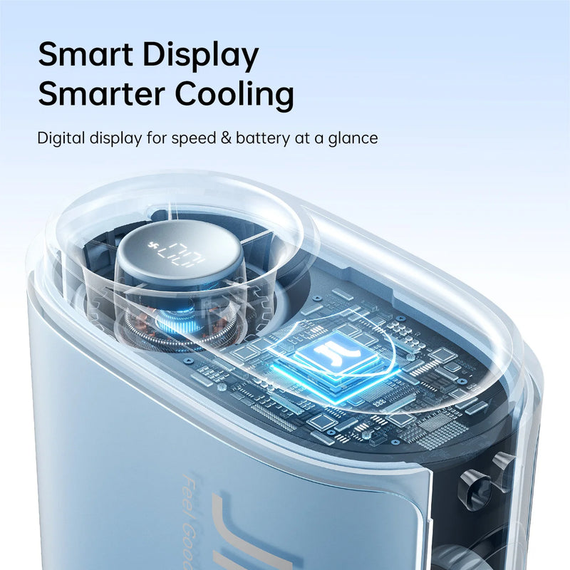 JISULIFE Portable Neck Fan 4500mAh Battery with 100 Wind Speed Wearable Waist Fan with LED Display Ultra-Lightweight Fashion fan