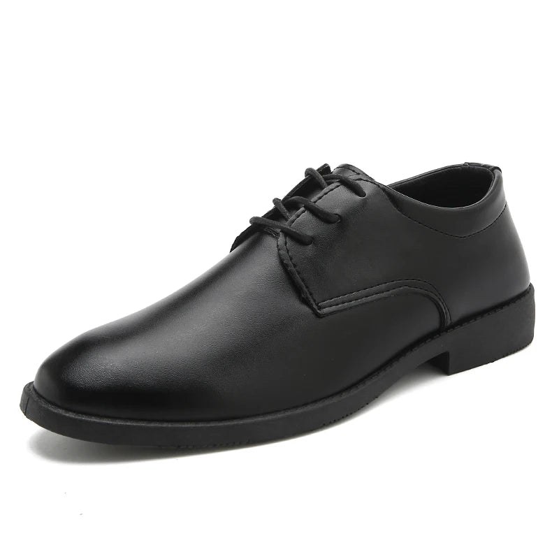 Men's casual British leather shoes four seasons lightweight soft soled business Dress leather shoes fashion versatile men's shoe