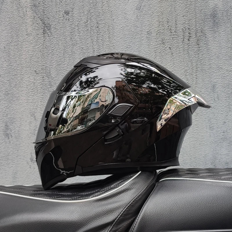 2024 New Motorcycle Helmet DOT Certified Double Lens Open Face Helmet Safety Modular Flipped Helmet with Sunshade