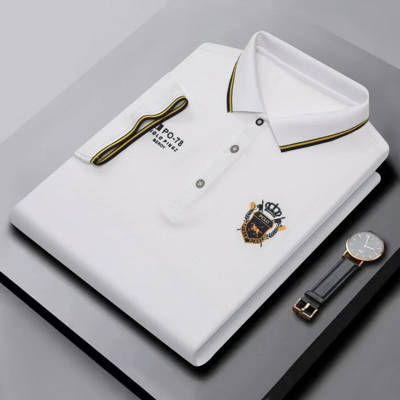 High Quality Man Short-Sleeved Polo Shirt Lapel Button Embroidery Summer Hot-Selling Polo Shirt Business Casual Men's Clothing