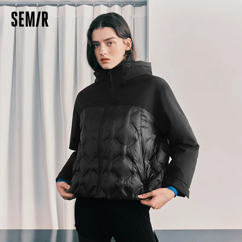 Semir Women Down Jacket Waterproof Windproof Stain Resistant Lightweight Build 90 Percent Down Fill Panelled Design 2026 Winter