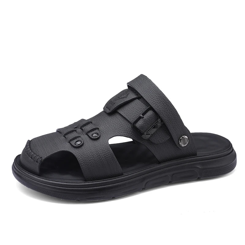 Men's high-quality Baotou casual sandals summer breathable soft-sole outdoor waterproof beach shoes youth dual-purpose slippers