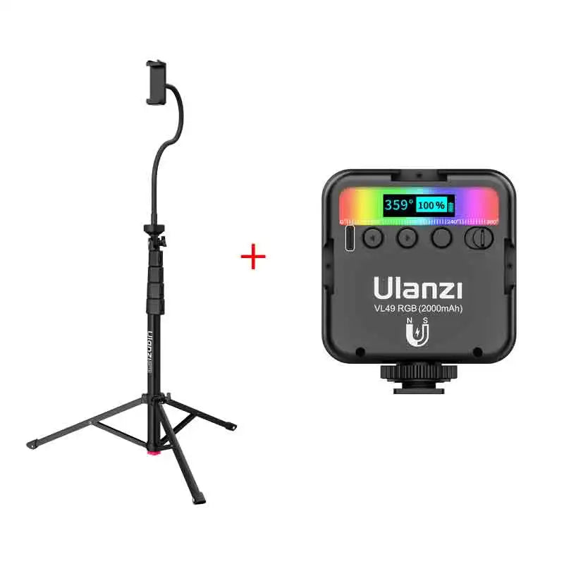 ជើងកាមេរ៉ា Ulanzi MT13 1.9M ដែលអាចបត់បែនបាន Gooseneck សម្រាប់ទូរស័ព្ទដៃ iPhone កាមេរ៉ា Tripod Stand ជាមួយឧបករណ៍បញ្ជាពីចម្ងាយសម្រាប់ Vlog Live