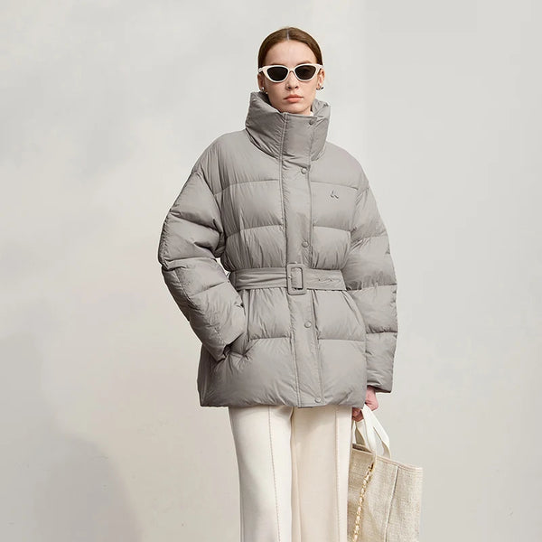 Amii Women's Padded Jacket 2026 Winter Loose Zipper Turtleneck Long Sleeves New Outerwear Solid Color Versatile Coat 12524052