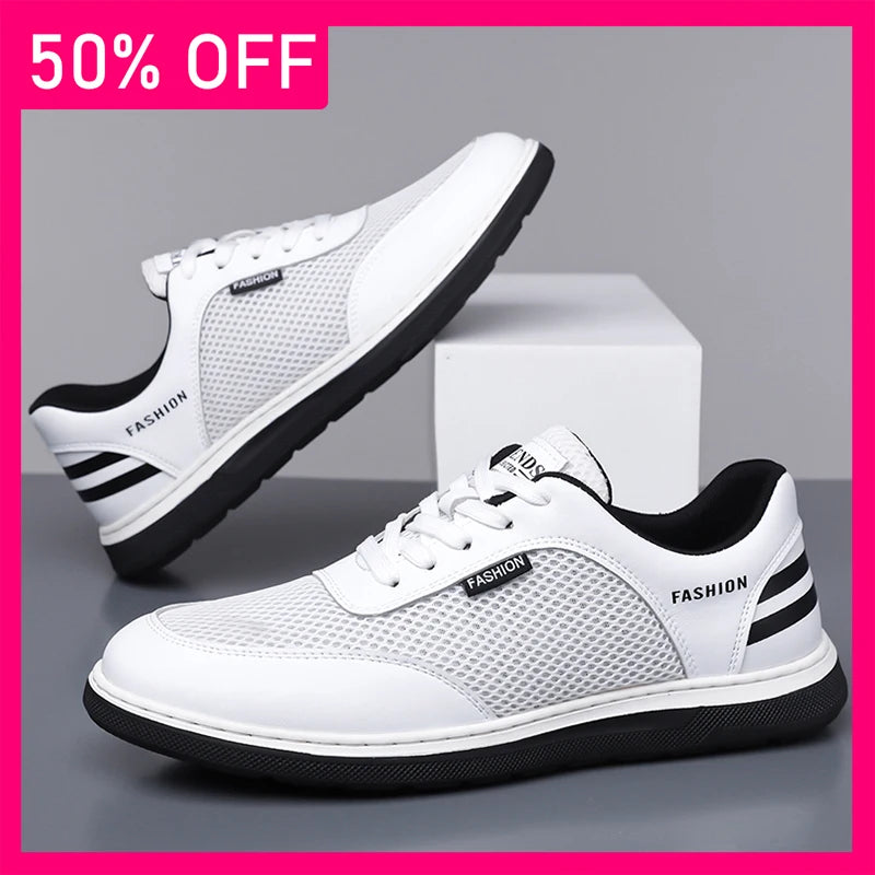 Men Sports Shoes Trendy Mesh Casual Breathable Comfortable Summer New Soft Sole Lightweight Outdoor Walking Tennis Shoes for Men