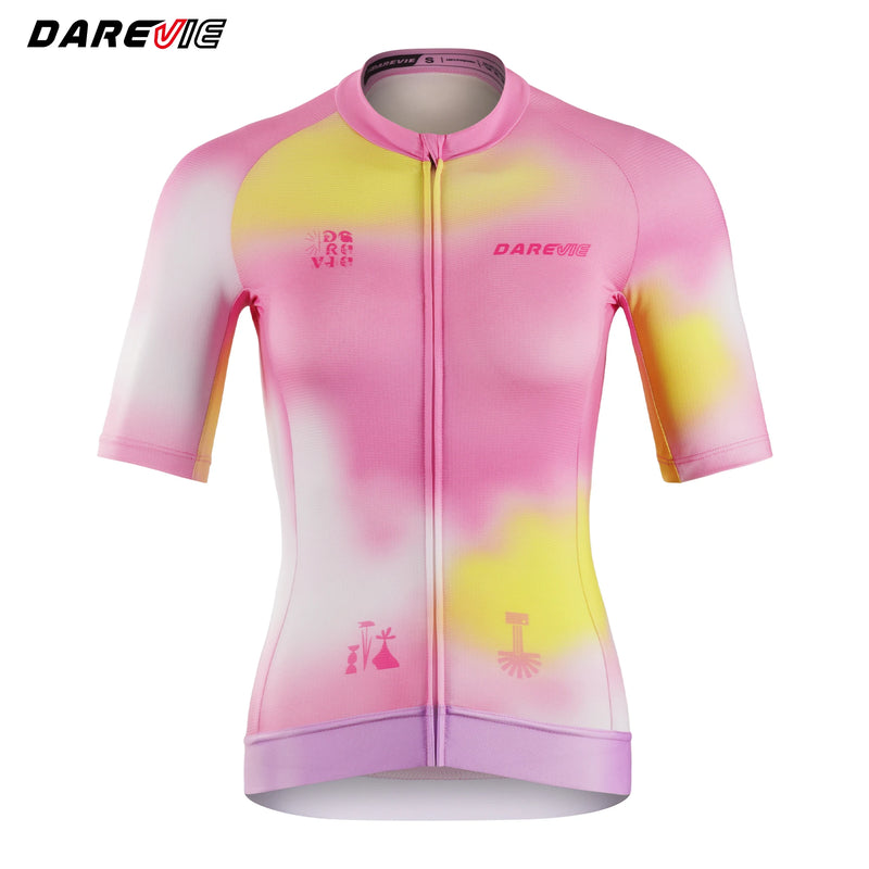 អាវយឺតជិះកង់ DAREVIE ងាយស្រួលពាក់ មិនរអិល កម្រិតហ្វឹកហាត់ សម្លៀកបំពាក់ជិះកង់ Maillot សម្រាប់ស្ត្រី ស្ងួតរហ័ស ទម្ងន់ស្រាល ទន់