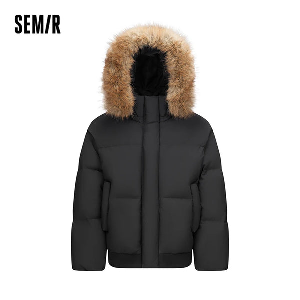 អាវក្រៅ Semir សម្រាប់បុរស មានកអាវរោមសត្វដែលអាចដោះចេញបាន មានក្រណាត់ ការពារខ្យល់ និងការពារទឹក រដូវរងា សម្លៀកបំពាក់ក្រៅសម្រាប់គូស្នេហ៍ ថ្មី 2026