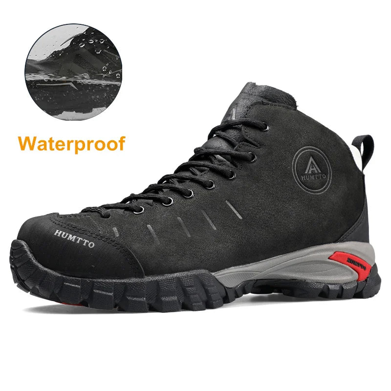 HUMTTO Waterproof Trekking Shoes Luxury Designer Outdoor Hiking Boots for Men Climbing Sneakers Leather Safety Mens Ankle Boots