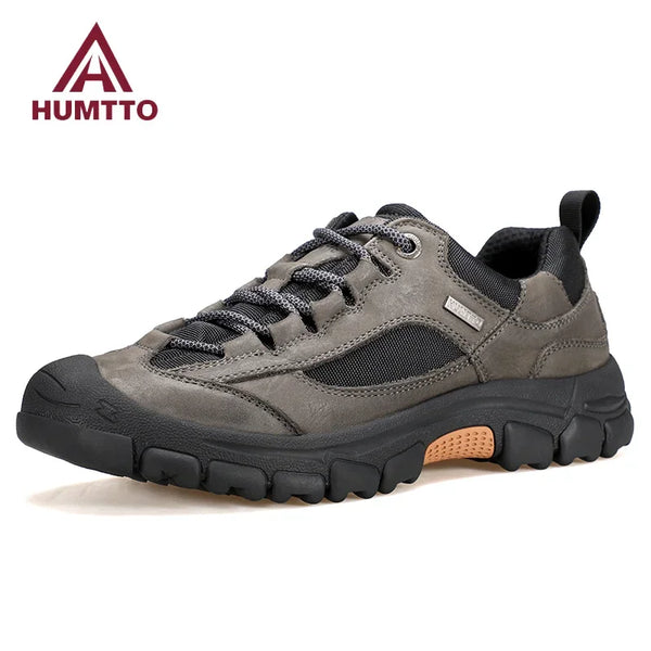 HUMTTO Hiking Shoes Men Genuine Leather Men's Sports Shoes Non-slip Winter Outdoor Safety Sneakers Breathable Trekking for Boots