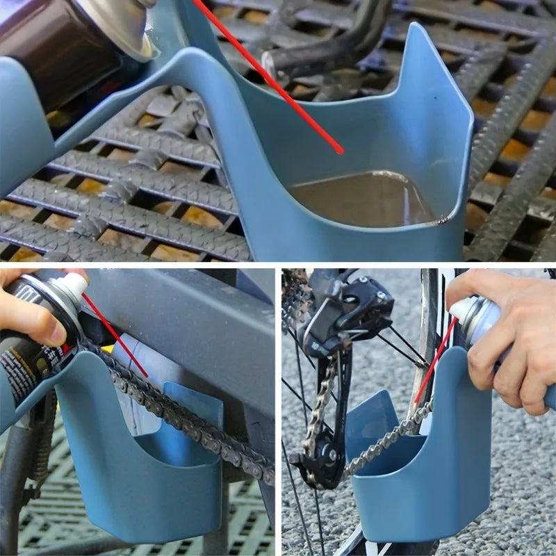 1pc Motorcycle And Bicycle Oil Stain Storage Tool Box, Chain Cleaning Agent, Chain Oil Anti Splash Tool, Maintenance tools
