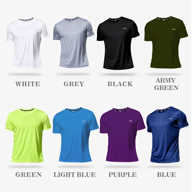 2026 Summer New T-Shirt For Men Casual White T-Shirts Man Short Sleeve Top Breathable Tees Quick Dry Gym Shirt Male Clothes